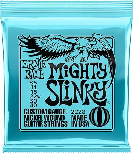 Ernie Ball Mighty Slinky Nickel Wound Electric Guitar Strings, 8.5-40 Gauge