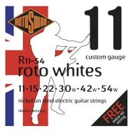 Rotosound R11-54 Roto Whites Nickel On Steel Electric Guitar Strings - .011-.054 Custom
