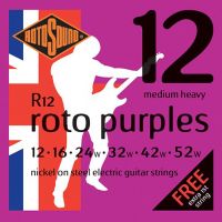 Rotosound R12 Roto Purples Nickel On Steel Electric Guitar Strings - .012-.052 Medium Heavy