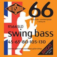 Rotosound RS665LD Swing Bass 66 Stainless Steel Roundwound Bass Guitar Strings - .045-.130 Standard Long Scale 5-string